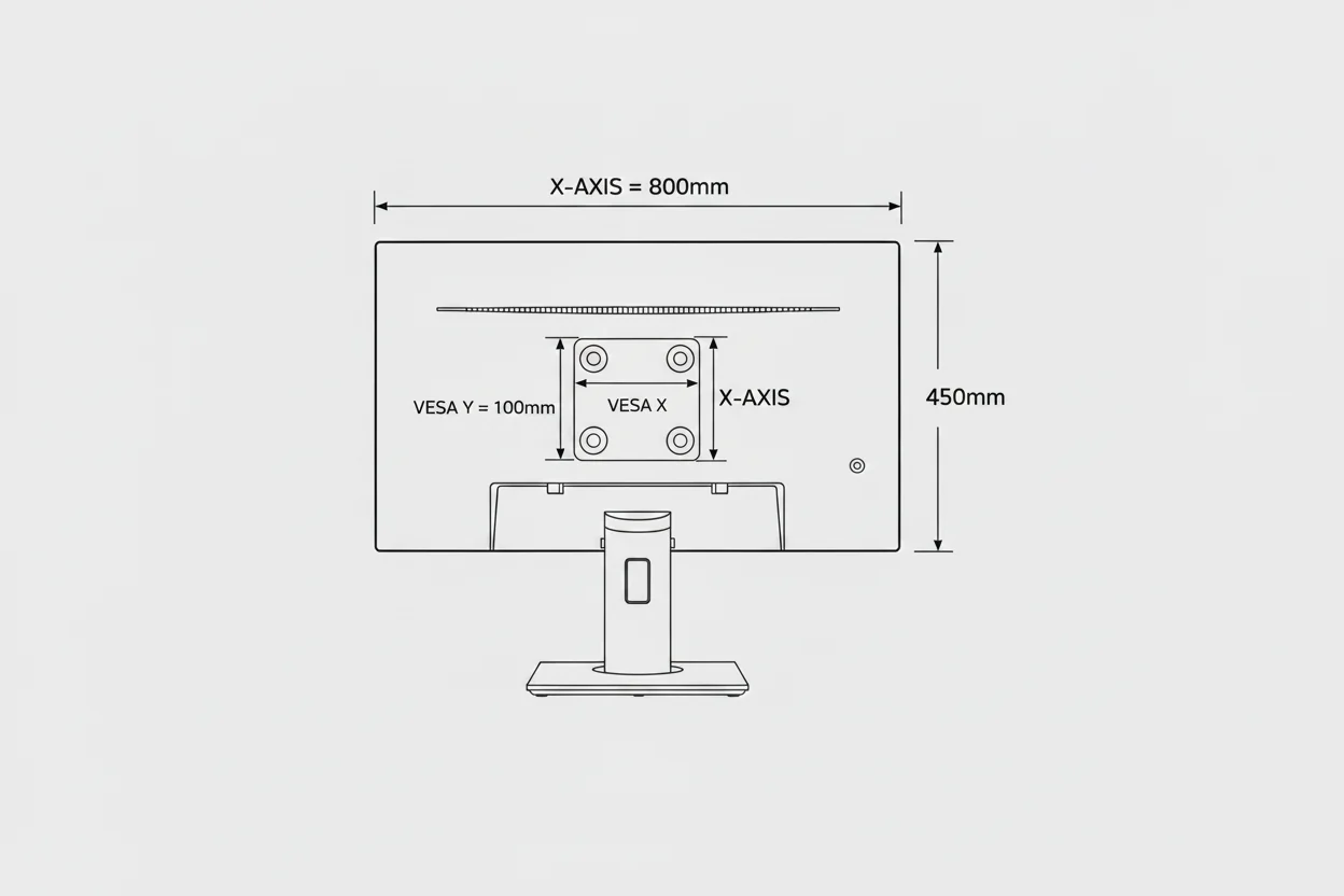 ultrawide monitor rear VESA pattern