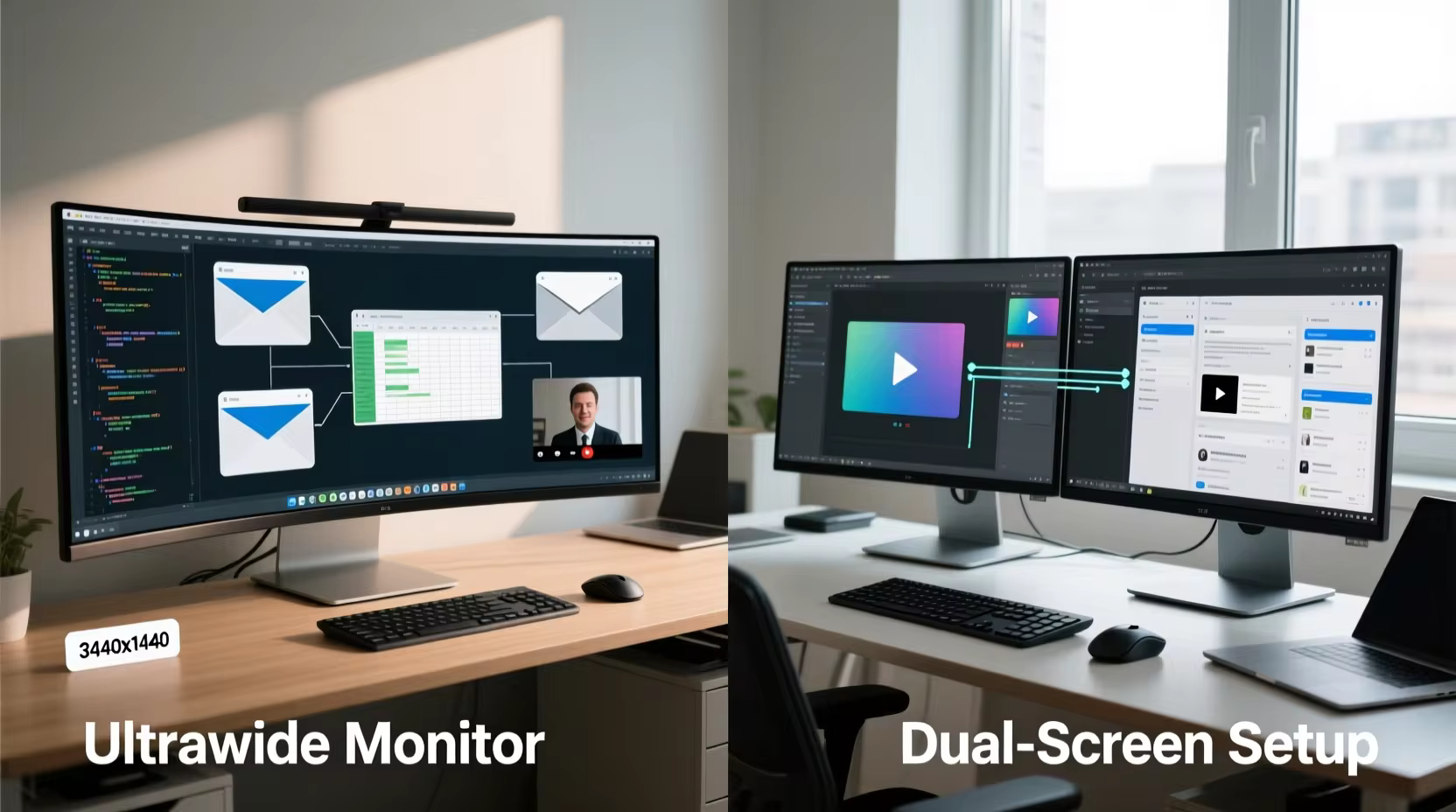 ultrawide vs dual monitor comparison